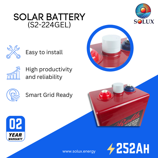 This is an image of Rolls Surrette S2-224GEL 2VDC 252Ah Deep Cycle GEL Cell Batteries