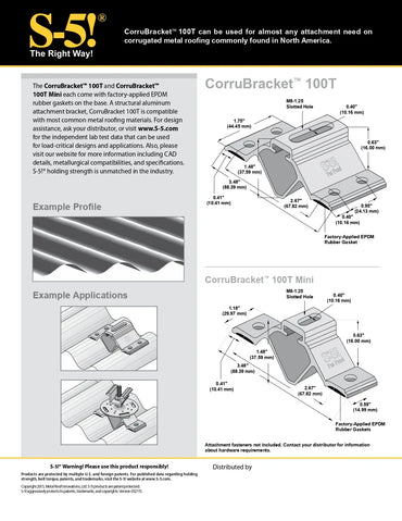 S5-CORRUBRACKET-100T roof rack attachment brackets