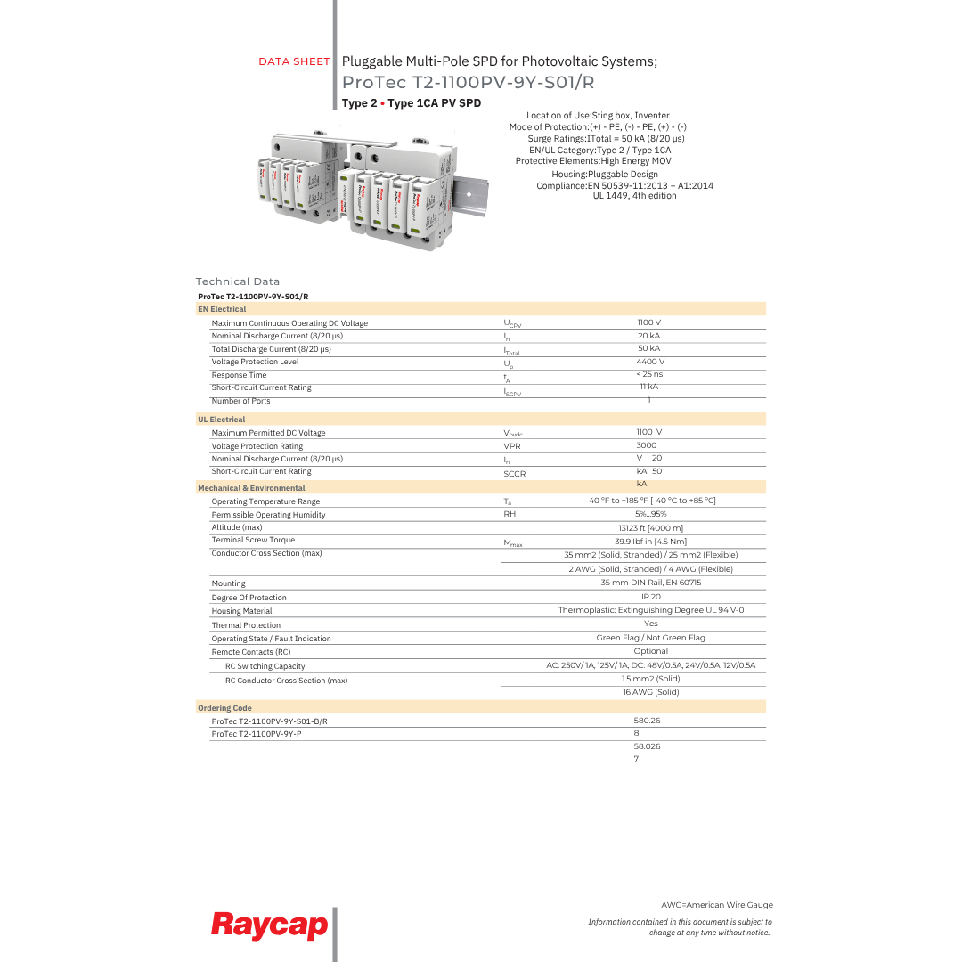DC-SPD-KIT5-T1T2 type 1 surge protection device