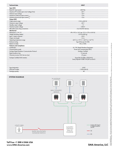 SMA JMS-F-V2 SunSpec Rapid Shutdown Device