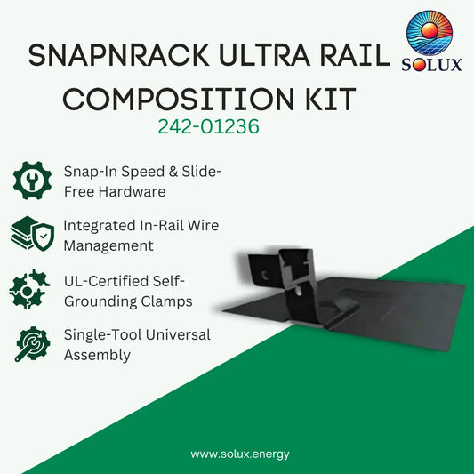 SnapNRack Ultra Rail Comp Kit With Black Composition L Foot, Black Galv Flashing, And Base