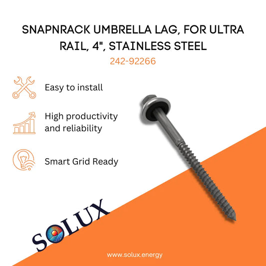 This is an image of SnapNrack Umbrella Stainless Steel Lag Screw 4"