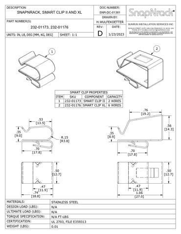 232-01176 snapnrack smart clip