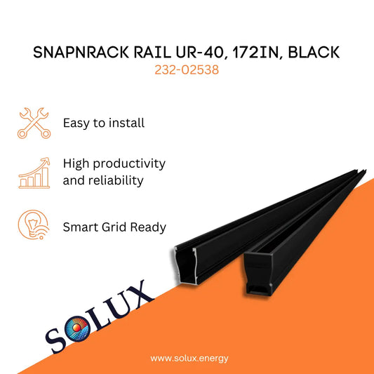 This is an image of SnapNrack UR-40 Rail 172in, Black | 232-02538