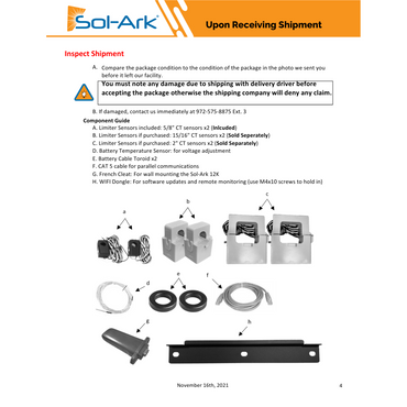 Sol-Ark Current Transformer Set (SA-CT-XL)
