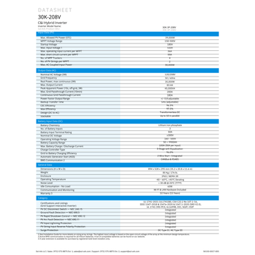 SA-30K-3P-208V commercial power inverter