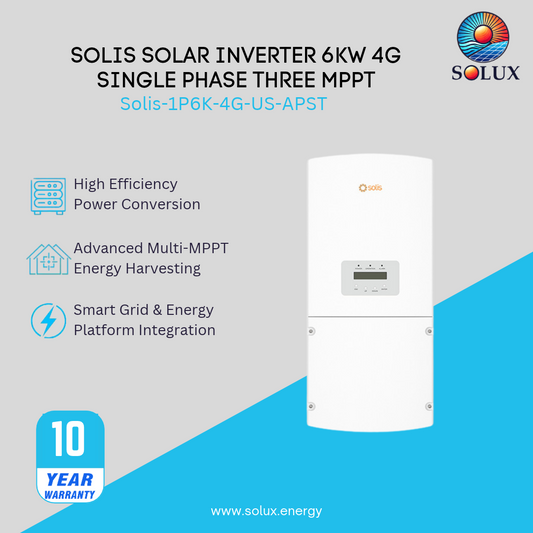 Solis Solar Inverter 6kw 4G Single phase Three MPPT. US Version with APS transmitter with 10 years warranty (S)