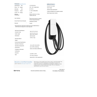 SPN-1-01400 level 2 charger amps