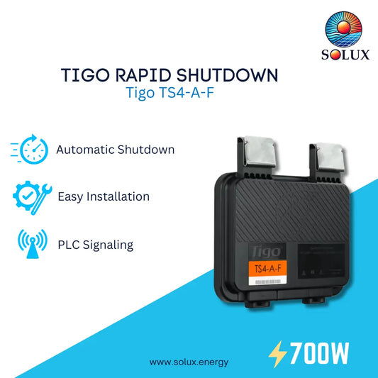 This is graphic image of Tigo TS4-A-F Module Level Fire Protection with Rapid shutdown Capability with 1.2m MC4 Cables