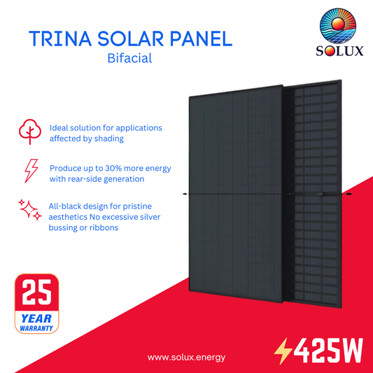 This is an image of Trina Vertex S+ 425Watt Bifacial Solar Panel