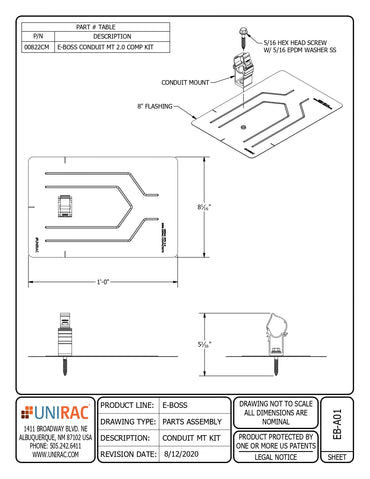 UNI-00822CM mounting conduit