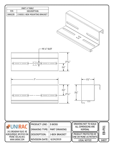 UNI-00802JB j box mounting bracket