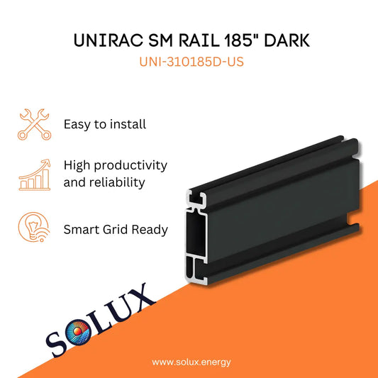 This is an image of Unirac Solar Rails 185" Dark