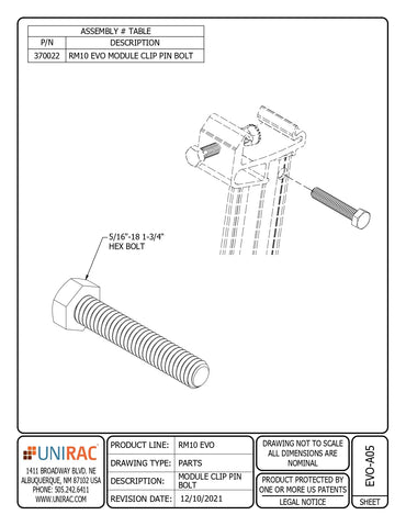 UNI-370022 bolt side