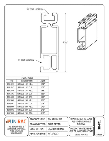 UNI-320185M rail solar