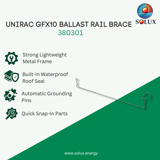 Unirac GFX10 Ballast Rail Brace (Sold Individually, Pkg Qty 25)