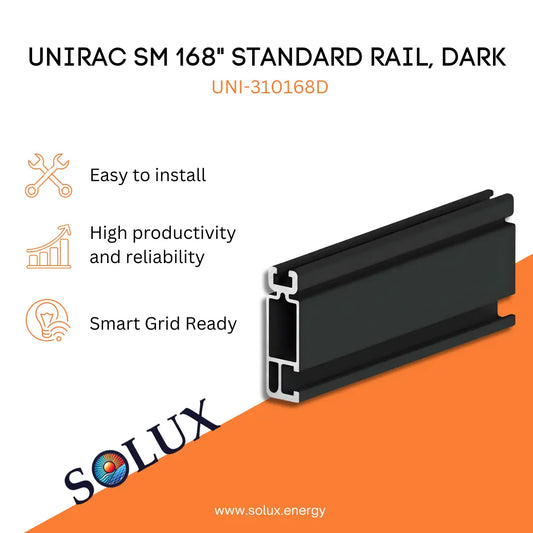 This is an image of Unirac Standard Rail Solar Mount, 168" Dark