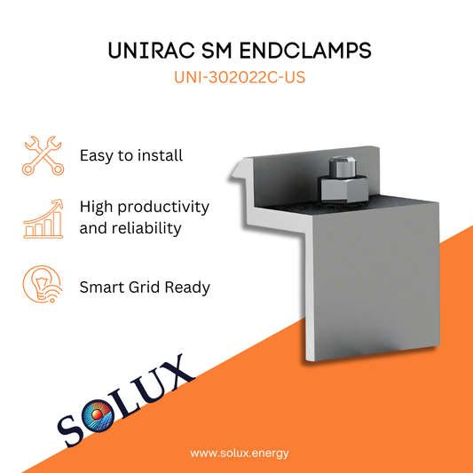 This is an image of End Clamp Solar Unirac, Size C, Clear, Integrated Bonding