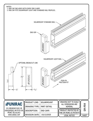 309003P unirac end cap