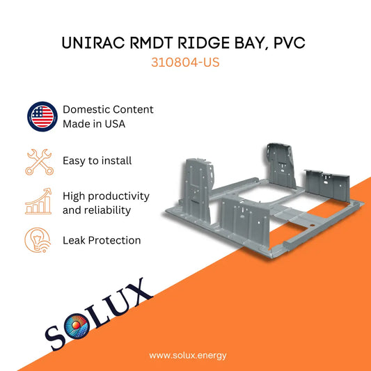 This is an image of Unirac RMDT Ridge Bay PVC 310804-US Domestic Content