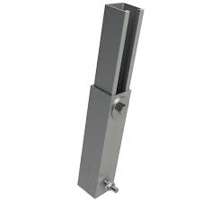 Product Image of 307115M tilt support: silver aluminum adjustable solar mounting leg on white background.