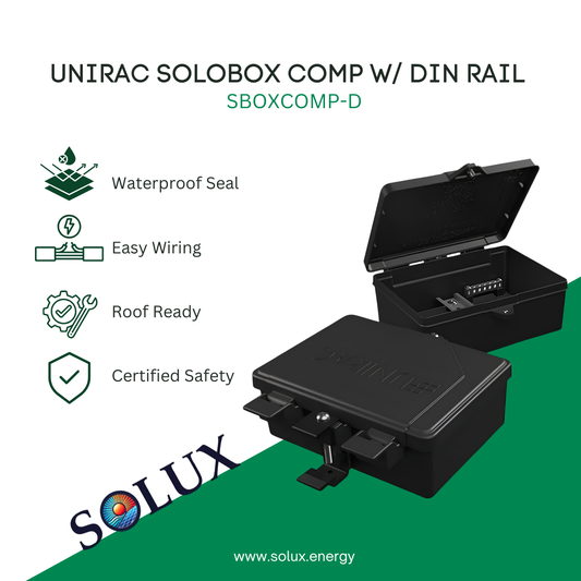 This is an image of Unirac SBOXCOMP-D Solobox Comp w/ Din Rail