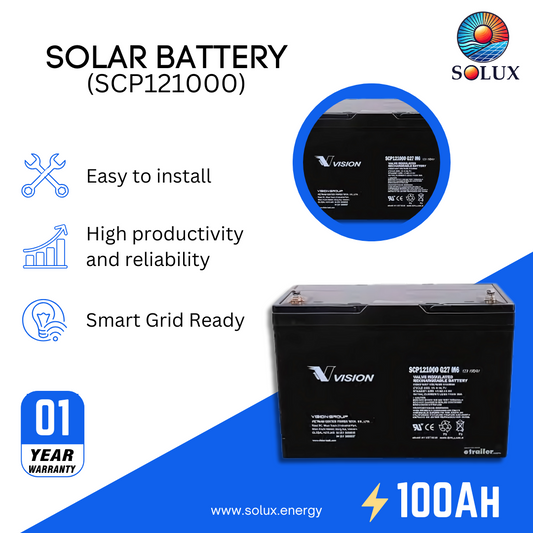 This is an image of Vision 12V 100ah SLA Battery