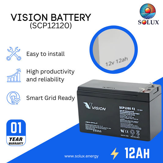 This is an image of Vision 12V 12Ah Battery Sealed Lead-Acid AGM