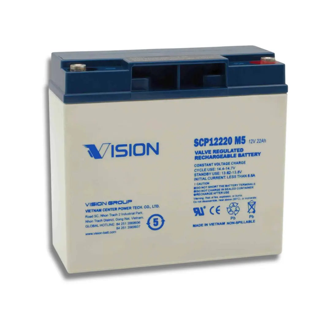 Vision SCP12220 22Ah 12VDC Sealed Lead-Acid AGM Battery