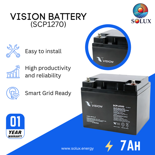 This is an image of Vision 12V 7Ah Battery Sealed Lead-Acid AGM