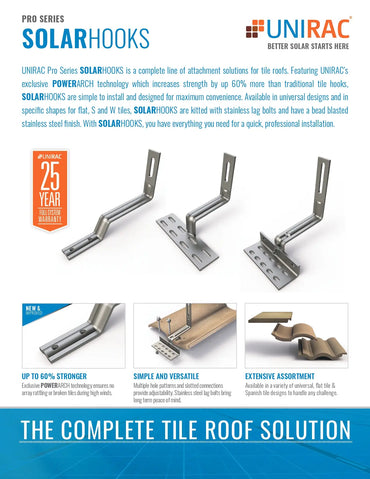 Unirac SOLARHOOK ADJ STONE COATED ST1 (Sold Individually, Pkg Qty 30)
