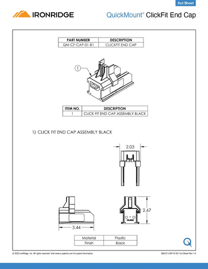 Quick Mount QM-CF-CAP-01-B1 ClickFit Mid Clamp 30-40mm - Black