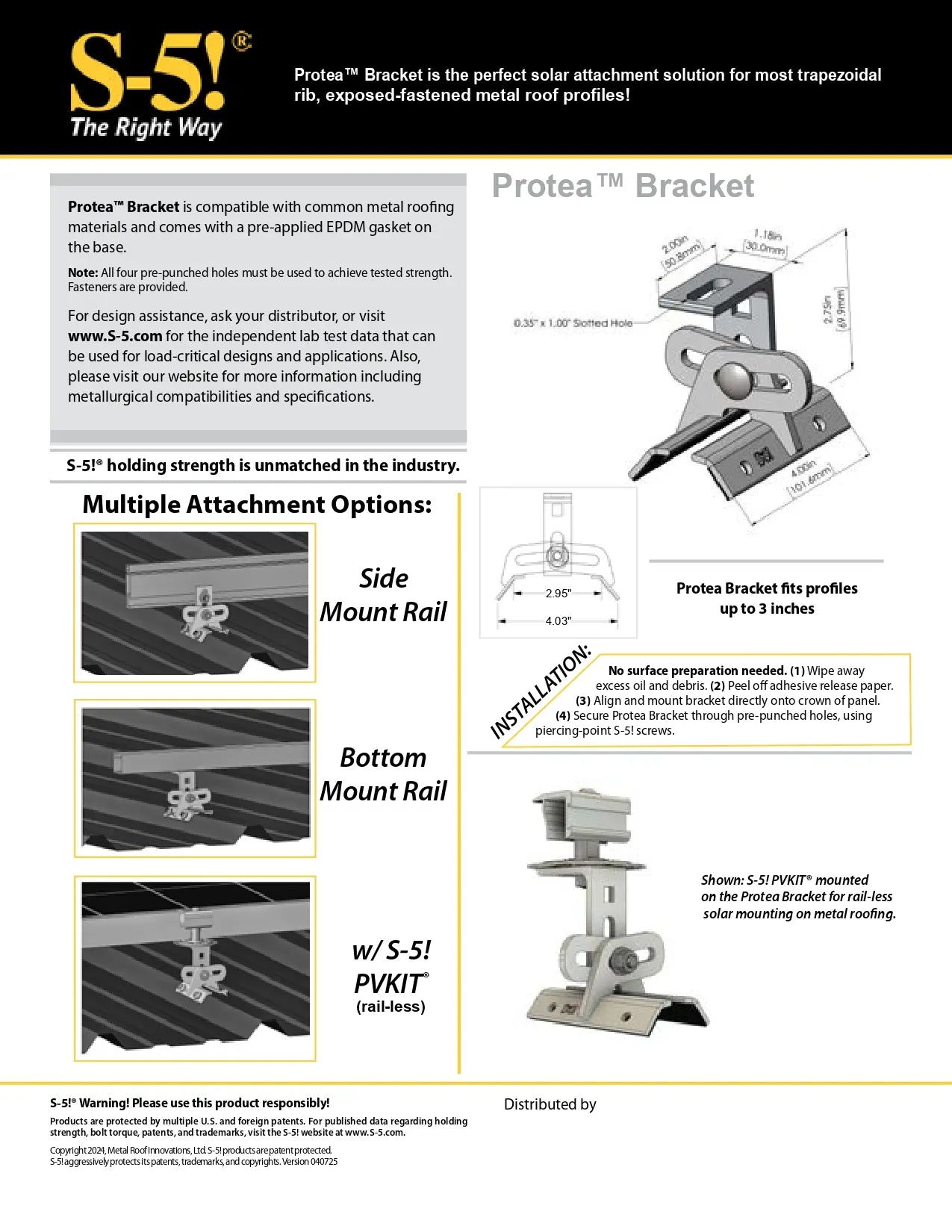 S-5! 260-0588 ProteaBracket-AL Aluminum Bracket