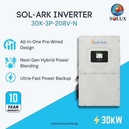 Sol-Ark 30K-3P-208V-N 208 / 240VAC Three Phase Hybrid Inverter