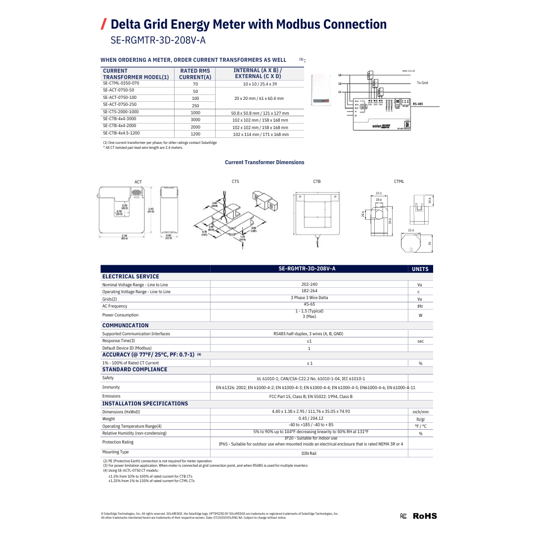 SE-RGMTR-3D-208V-A commercial energy meter