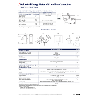 SE-RGMTR-3D-208V-A commercial energy meter