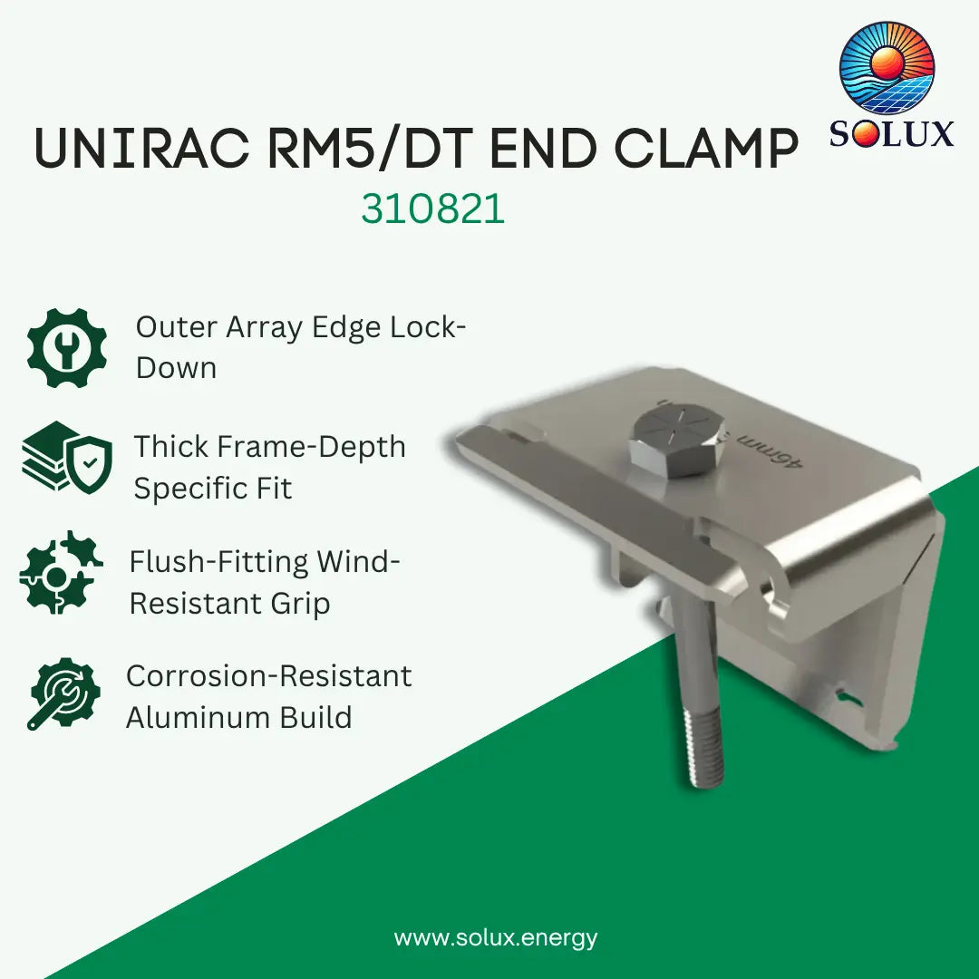 Unirac RM5/DT End Clamp (Sold Individually, Pkg Qty 20)