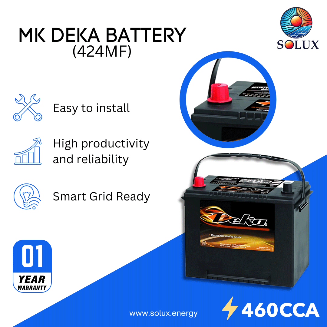 This is an image of MK Deka 12V Wet-Cell Battery FLA 424MF