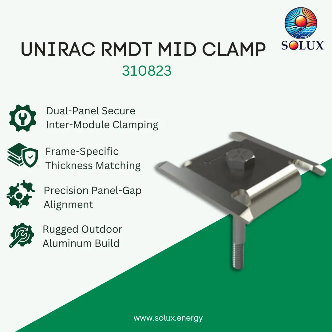 Unirac RMDT Mid Clamp (Sold Individually, Pkg Qty 20)