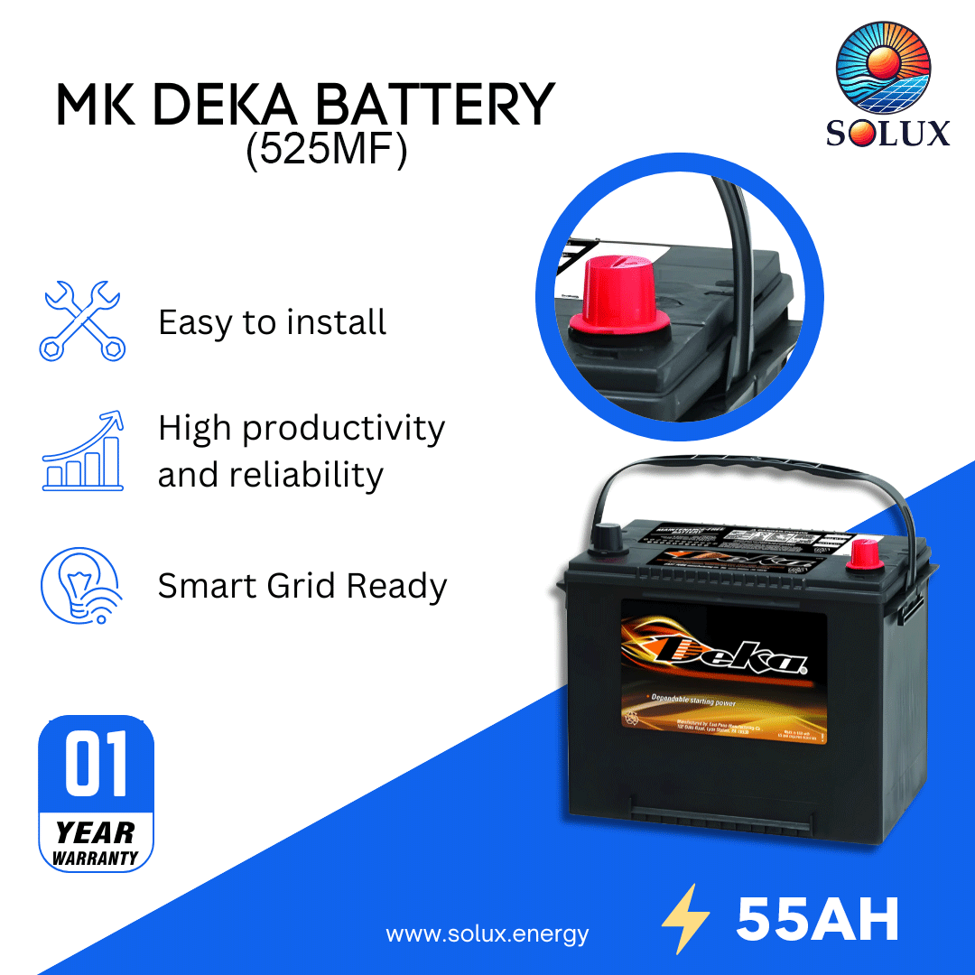 This is an image of MK Deka 12V Batteries 55Ah FLA 525MF