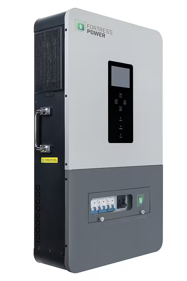 Fortress 6.5KW Solar hybrid inverter for non grid export application; Max 13KW PV array; 120/240V single and split phase, 50/60HZ, IP 20 indoor, 5 year warranty, breakers included