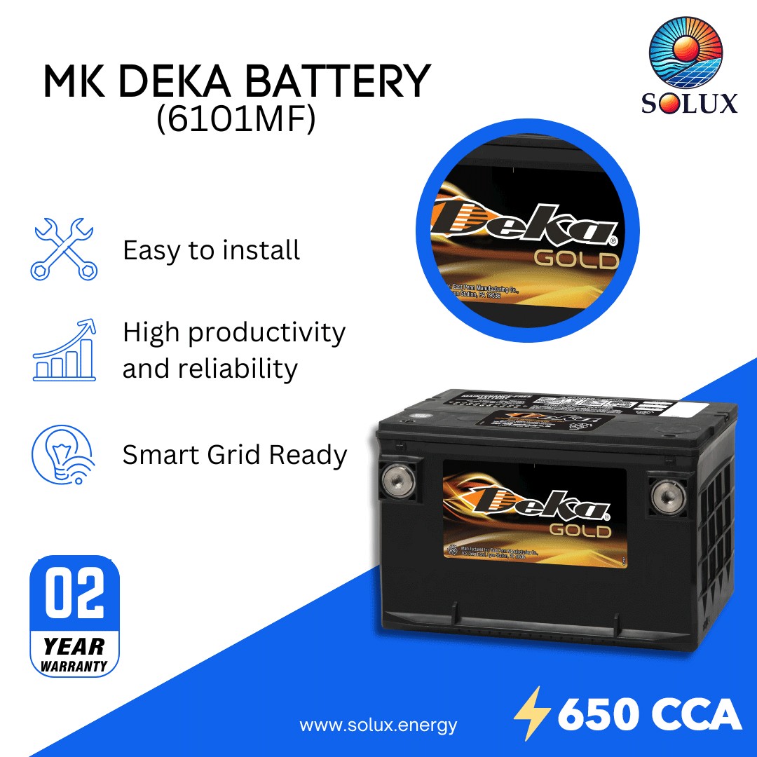 This is an image of MK Deka Gold Battery 650 CCA 12V FLA 6101MF