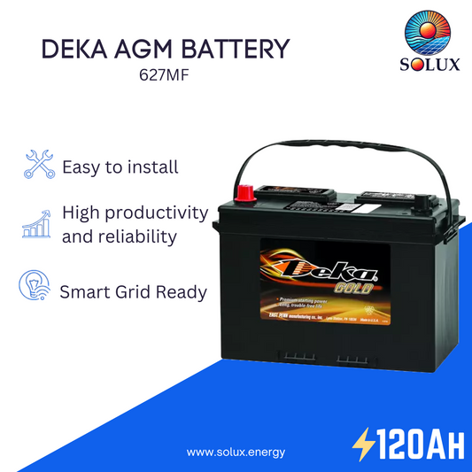 MK Deka 627MF 120Ah 12VDC Flooded Lead-Acid Battery