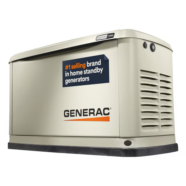 Generac 10/9 kW Air-Cooled Standby Generator, Aluminum Enclosure