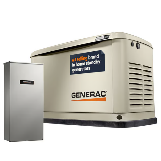 Generac 10/9kW Air-Cooled Standby Generator, Alum Enclosure, 16 Circuit LC NEMA3