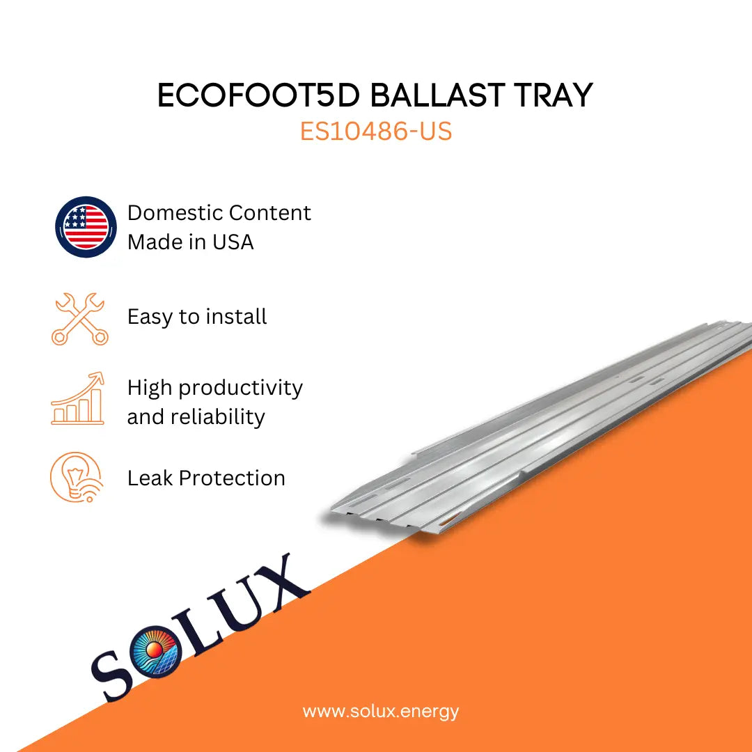 This is an image of Unirac EcoFoot5D 71" Ballast Tray Domestic Solution
