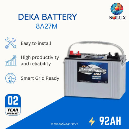 MK Deka 8A27M 92Ah 12VDC Deep Cycle AGM Battery