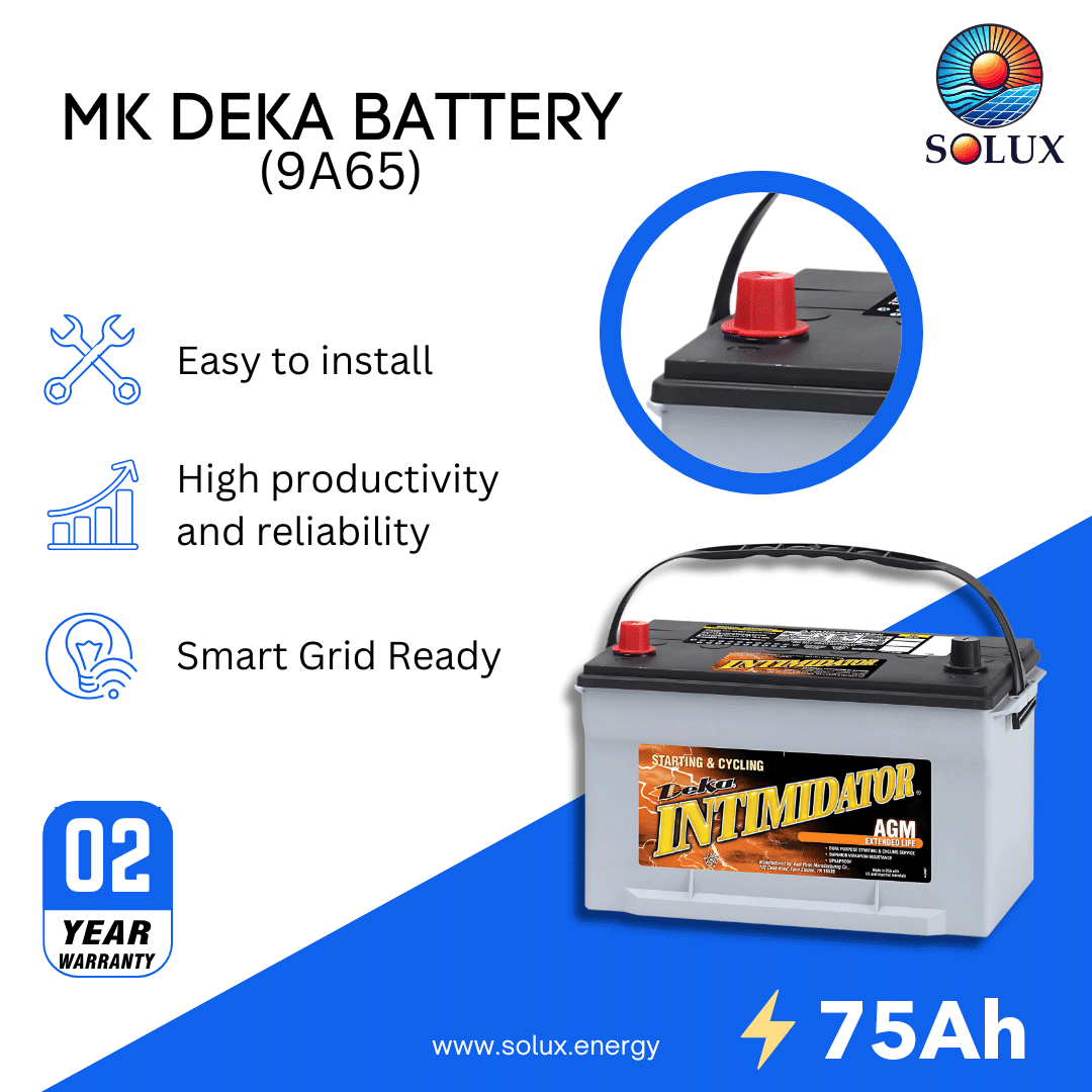 This is an image of MK Deka 12V 75Ah Battery AGM