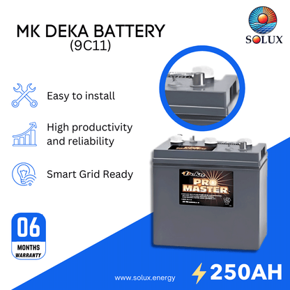This is an image of MK Deka 9C11 6V Floor Scrubber Battery