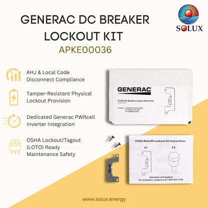 Generac APKE00036 DC Breaker Lockout Kit